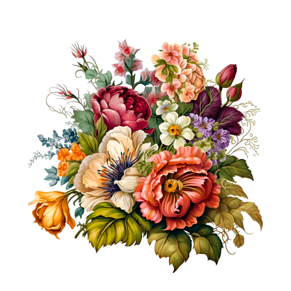 Golden Brown Flower Bouquet Transparent. png