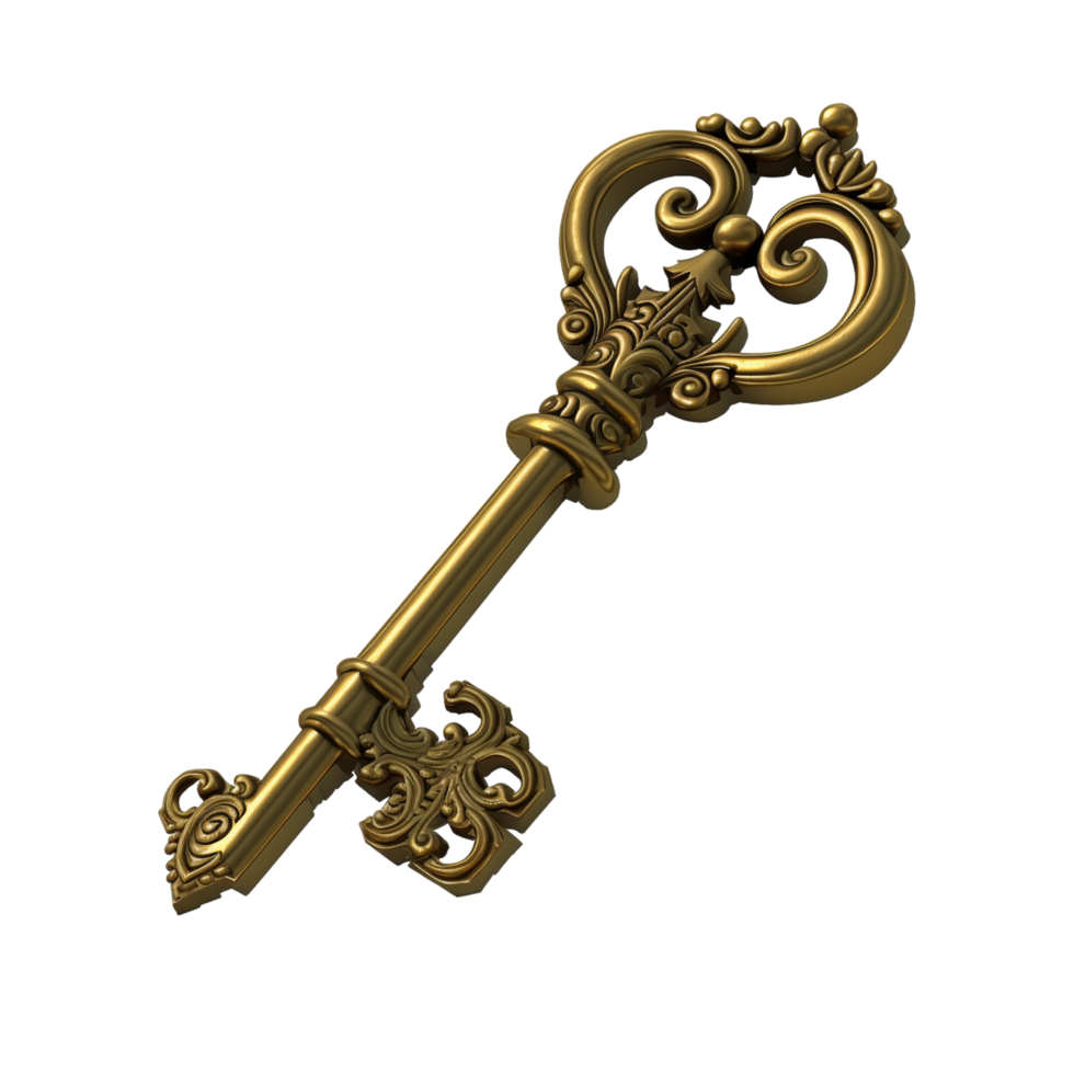 Realistic Golden Key, png