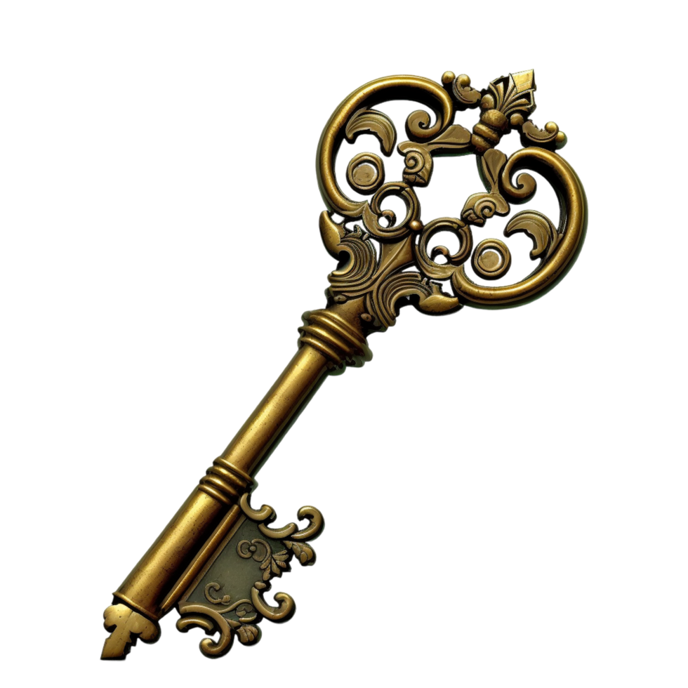 Realistic Golden Key, png