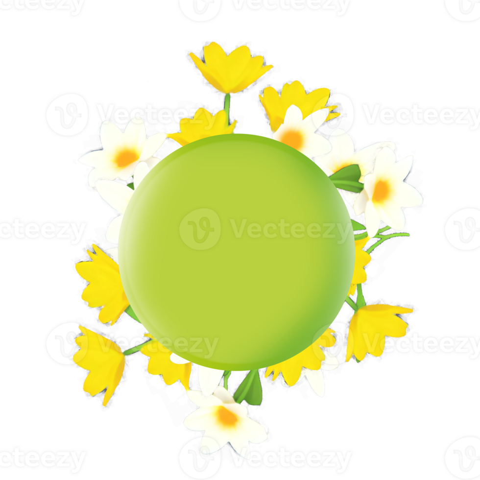 green frame with flower png