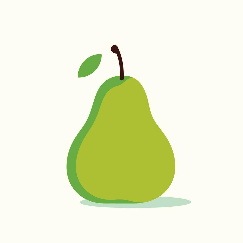 Pear isolated on white background. Vector illustration. Cut pear