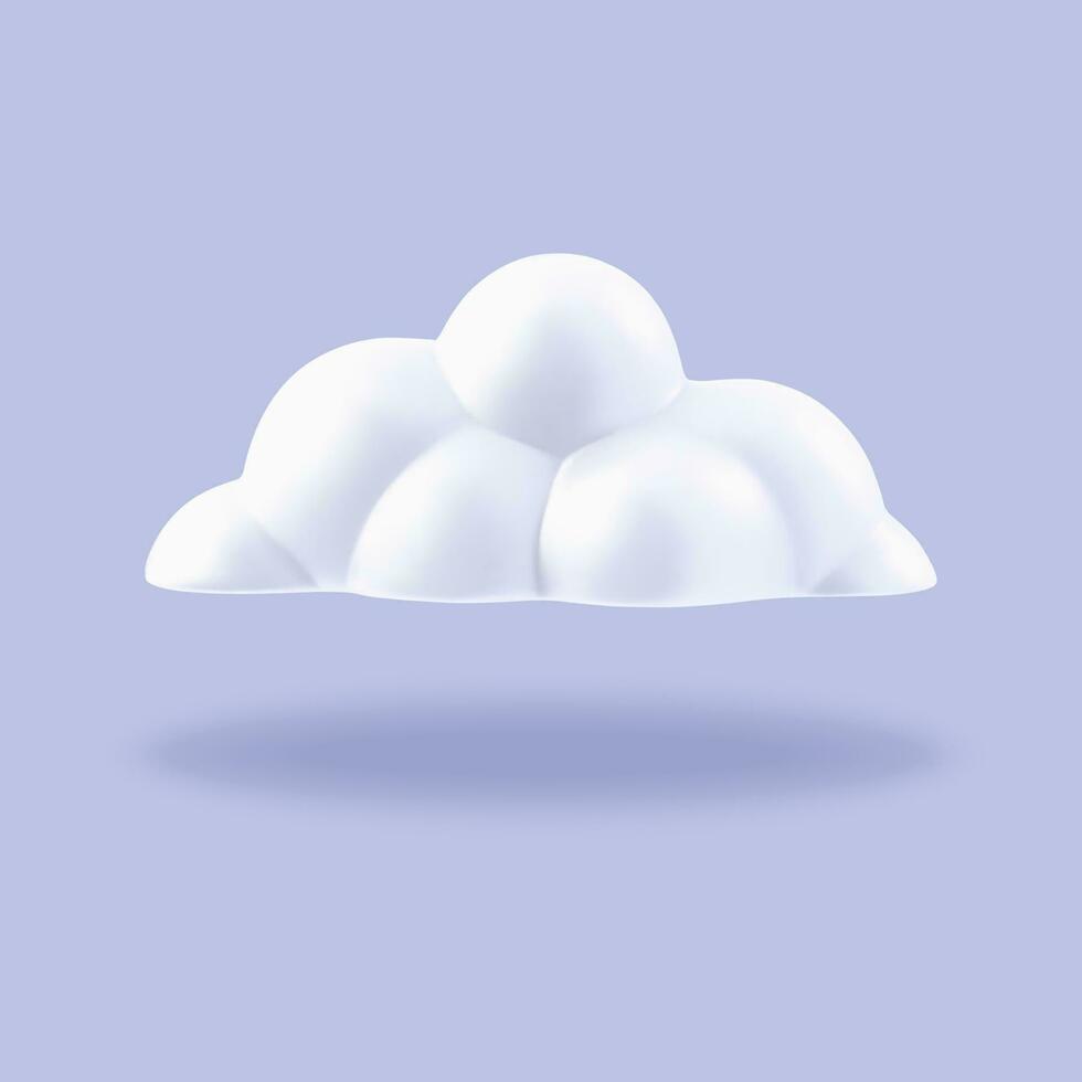 Lovely white cloud in 3d illustration on purple background vector