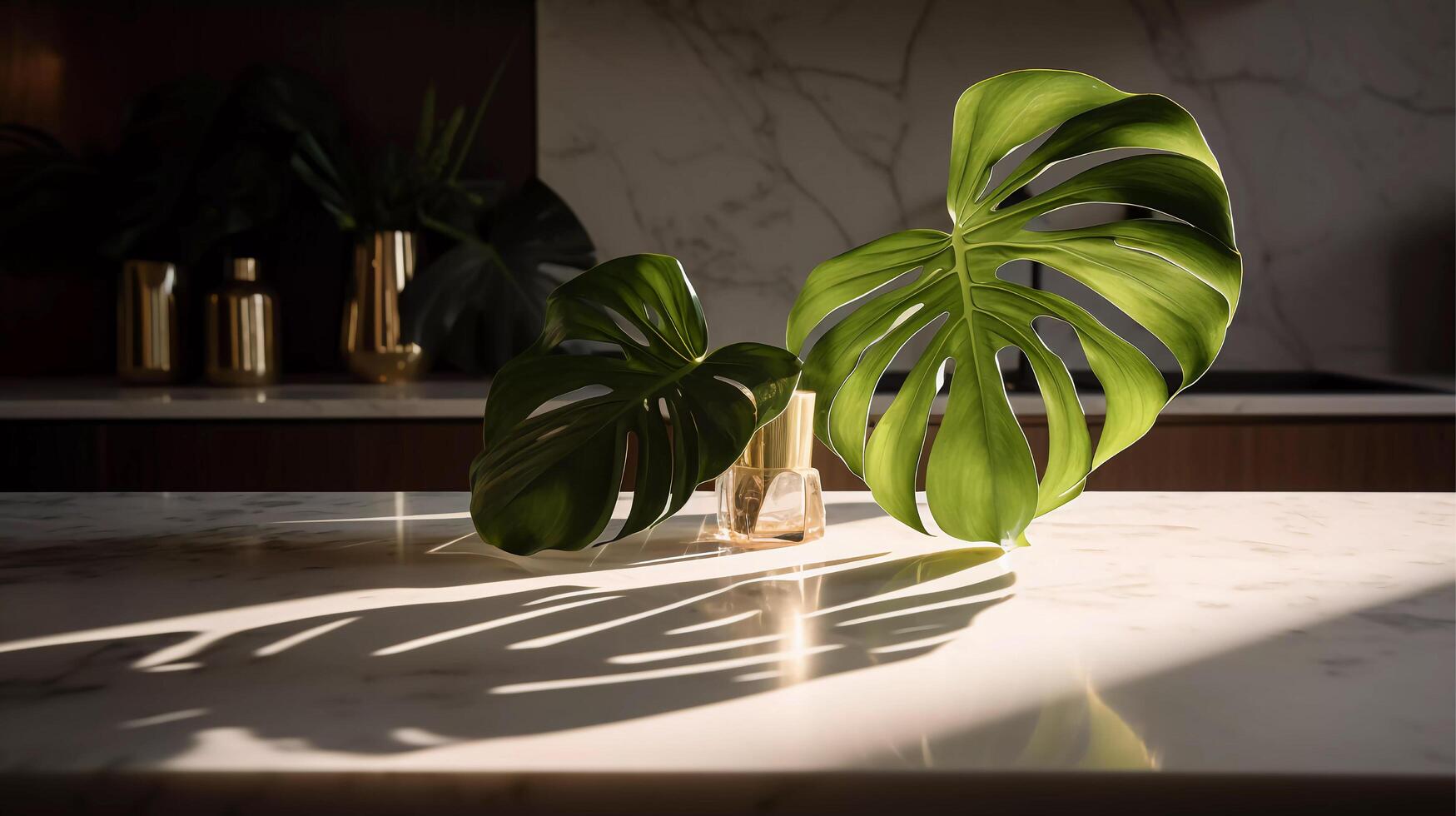 Luxurious Nature's Touch a contemporary white marble stone counter table, organic cosmetic, skincare, and beauty treatments photo