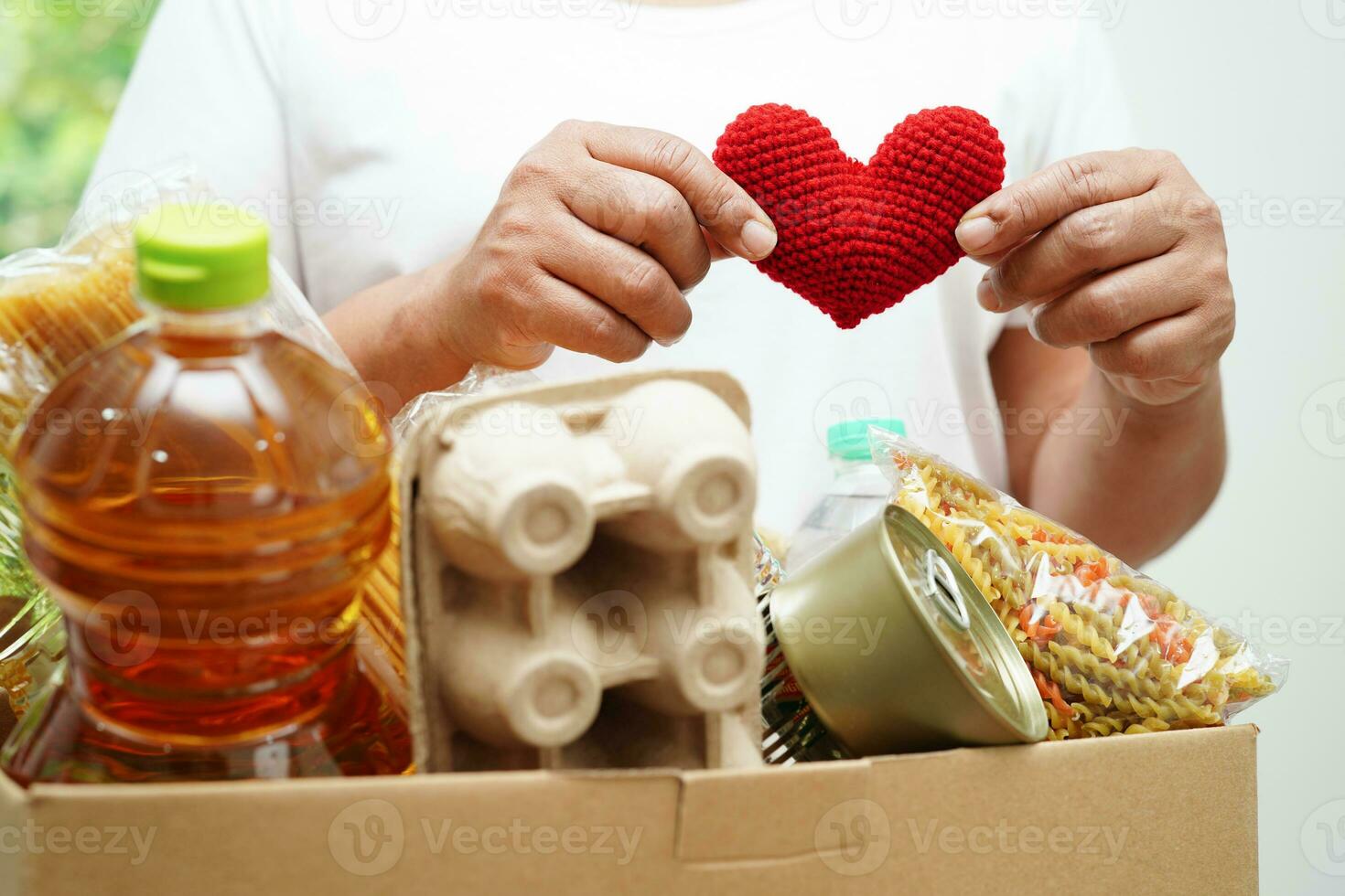 Asian woman holding human internal organ model, donation charity volunteer concept. photo