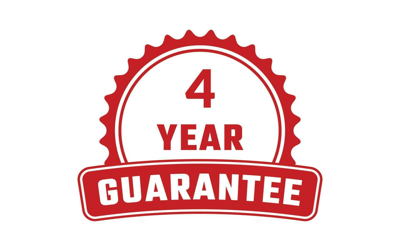 4 Year Guarantee Rubber Stamp vector