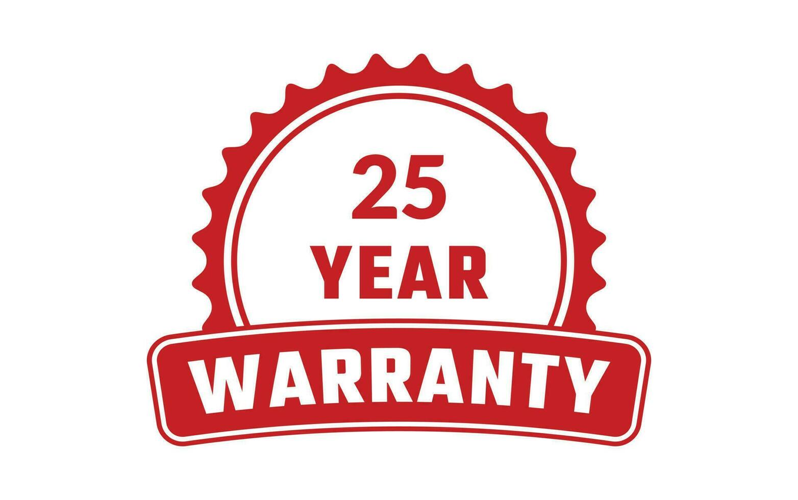 25 Year Warranty Rubber Stamp vector