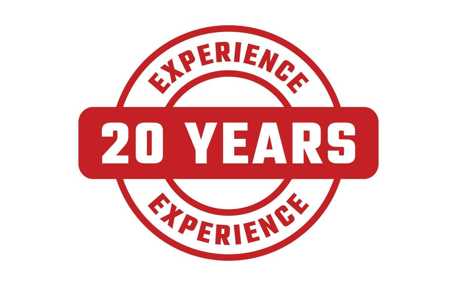 20 Years Experience Rubber Stamp vector