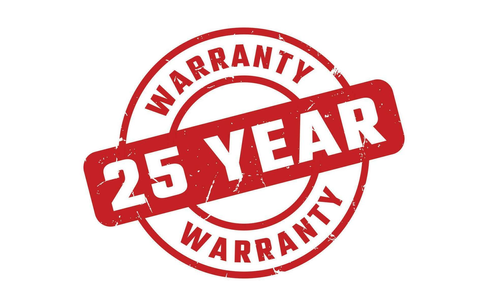 25 Year Warranty Rubber Stamp vector