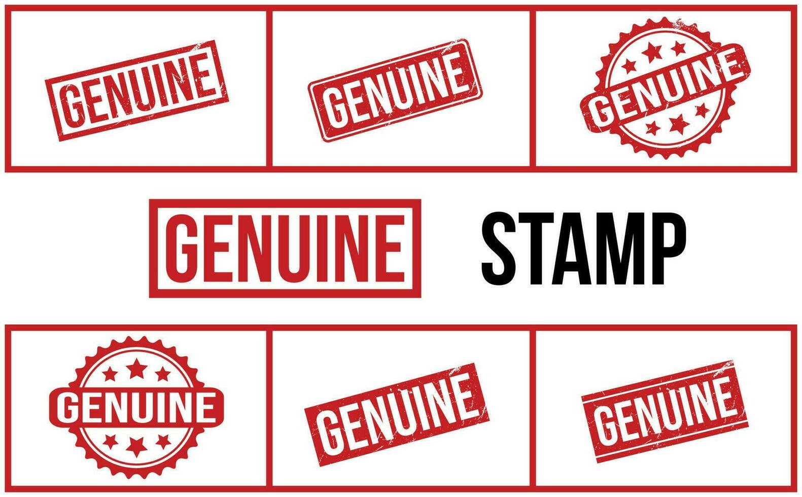 Genuine Rubber Stamp Set Vector