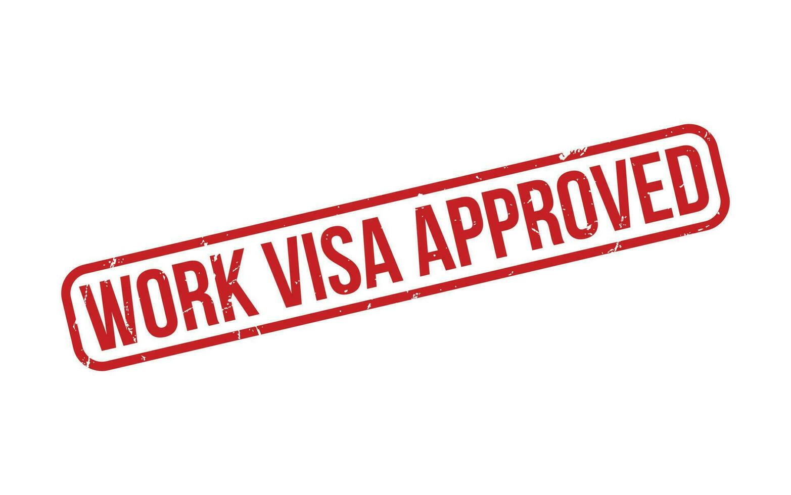 rojo trabajo visa aprobado caucho sello sello vector