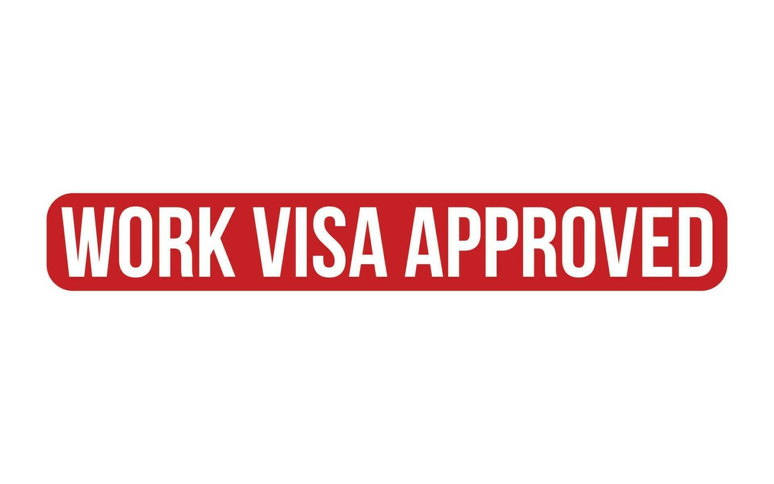 Red Work Visa Approved Rubber Stamp Seal Vector