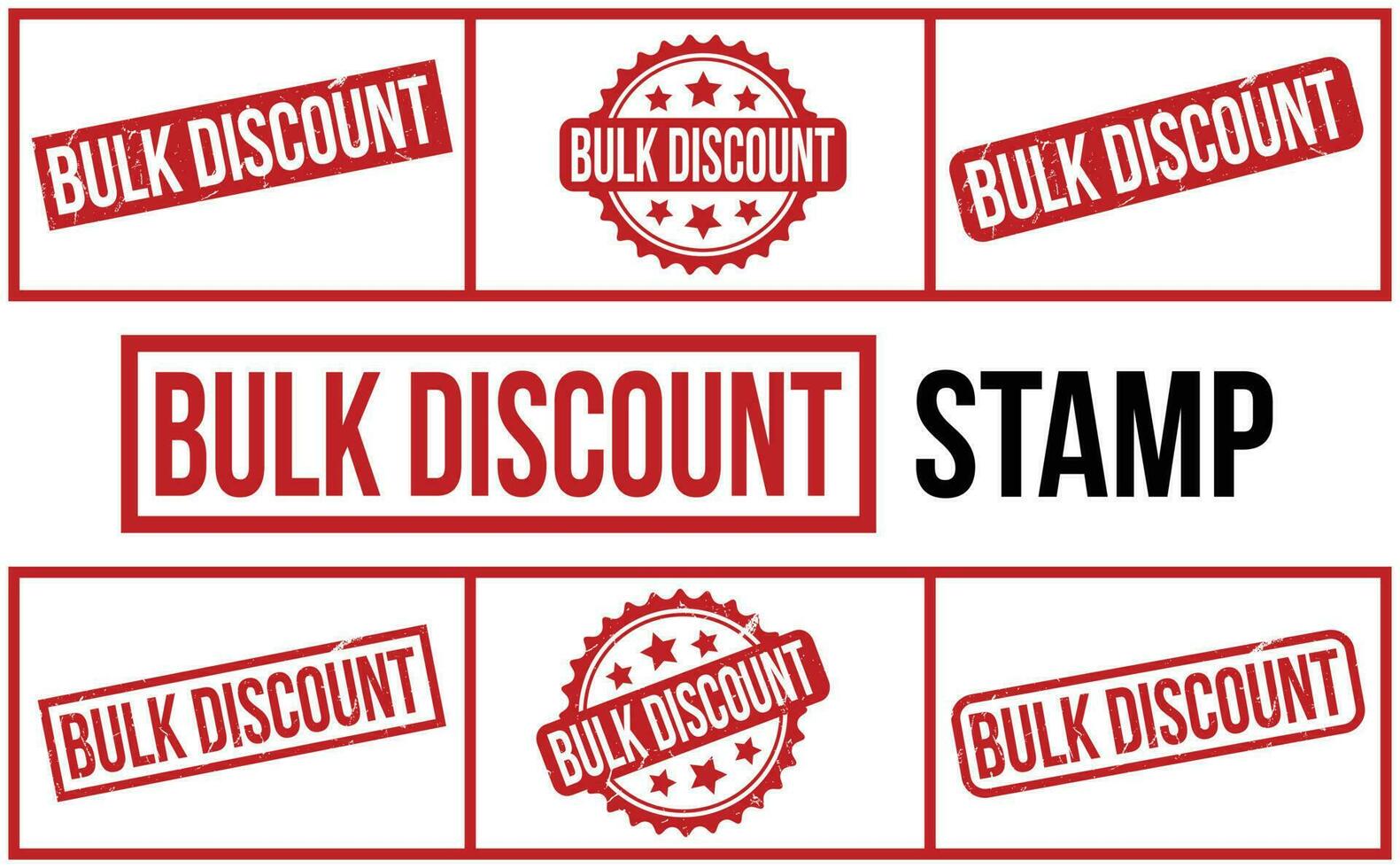 Bulk discount Rubber Stamp set Vector