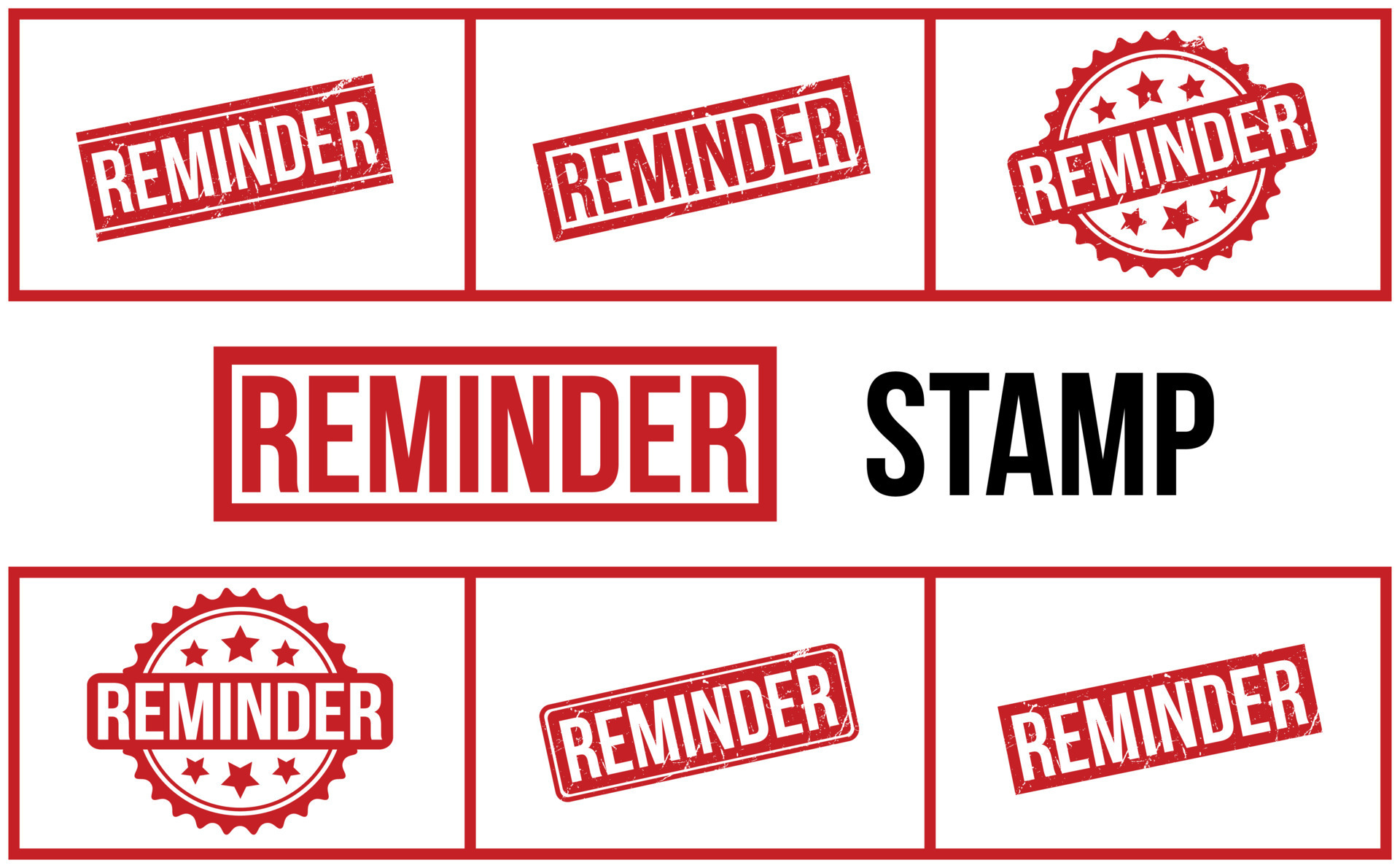 Reminder Rubber Stamp Set Vector 23420965 Vector Art at Vecteezy