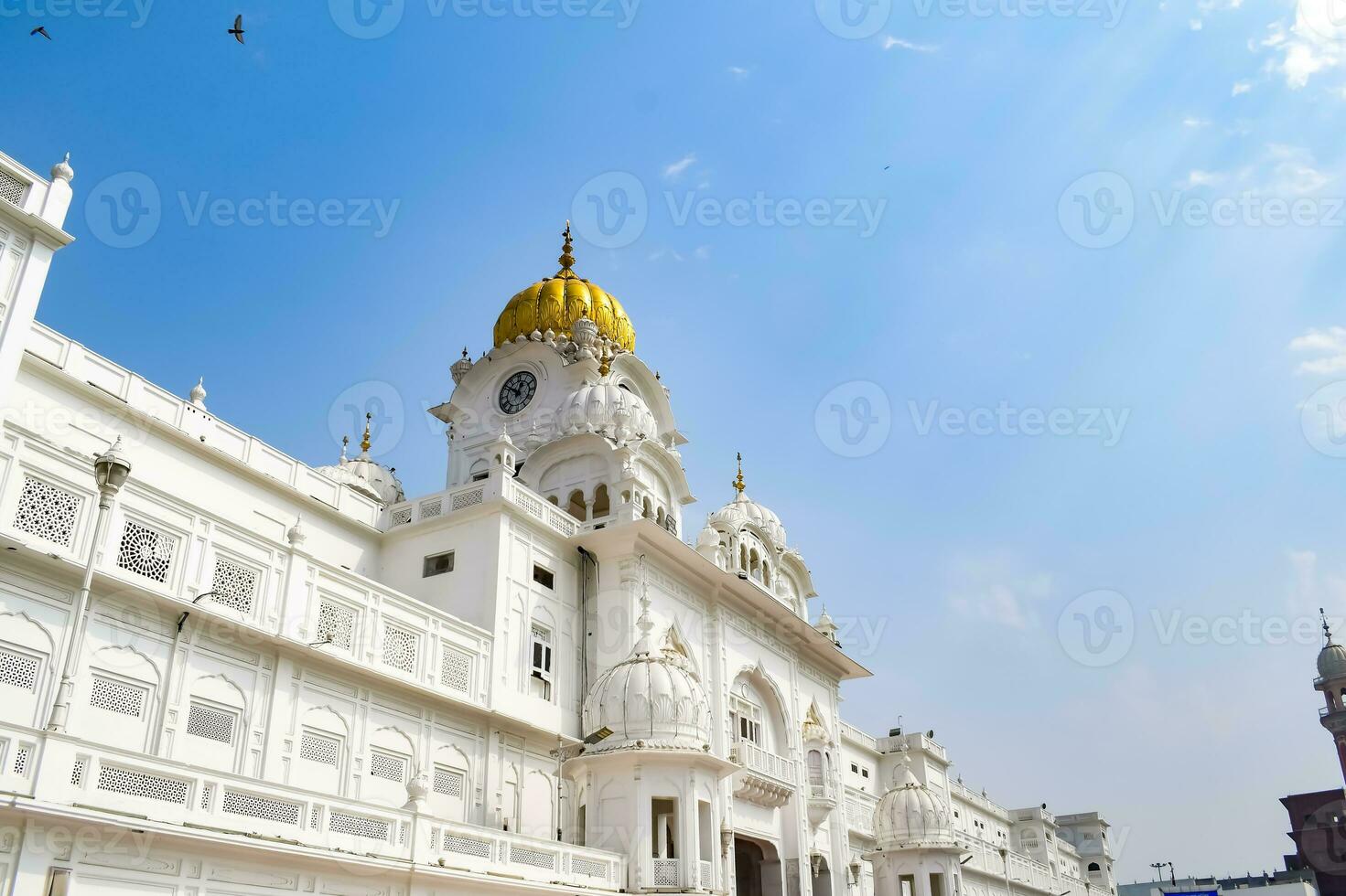 View of details of architecture inside Golden Temple - Harmandir Sahib in Amritsar, Punjab, India, Famous indian sikh landmark, Golden Temple, the main sanctuary of Sikhs in Amritsar, India photo