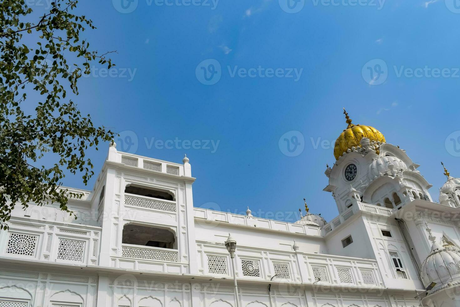 View of details of architecture inside Golden Temple - Harmandir Sahib in Amritsar, Punjab, India, Famous indian sikh landmark, Golden Temple, the main sanctuary of Sikhs in Amritsar, India photo