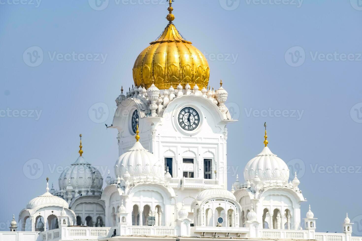 View of details of architecture inside Golden Temple - Harmandir Sahib in Amritsar, Punjab, India, Famous indian sikh landmark, Golden Temple, the main sanctuary of Sikhs in Amritsar, India photo