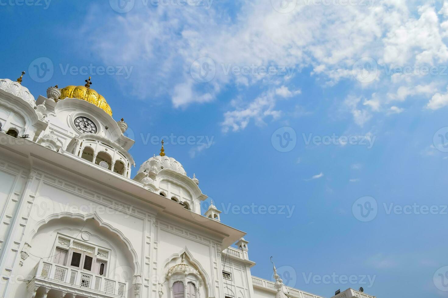 View of details of architecture inside Golden Temple - Harmandir Sahib in Amritsar, Punjab, India, Famous indian sikh landmark, Golden Temple, the main sanctuary of Sikhs in Amritsar, India photo