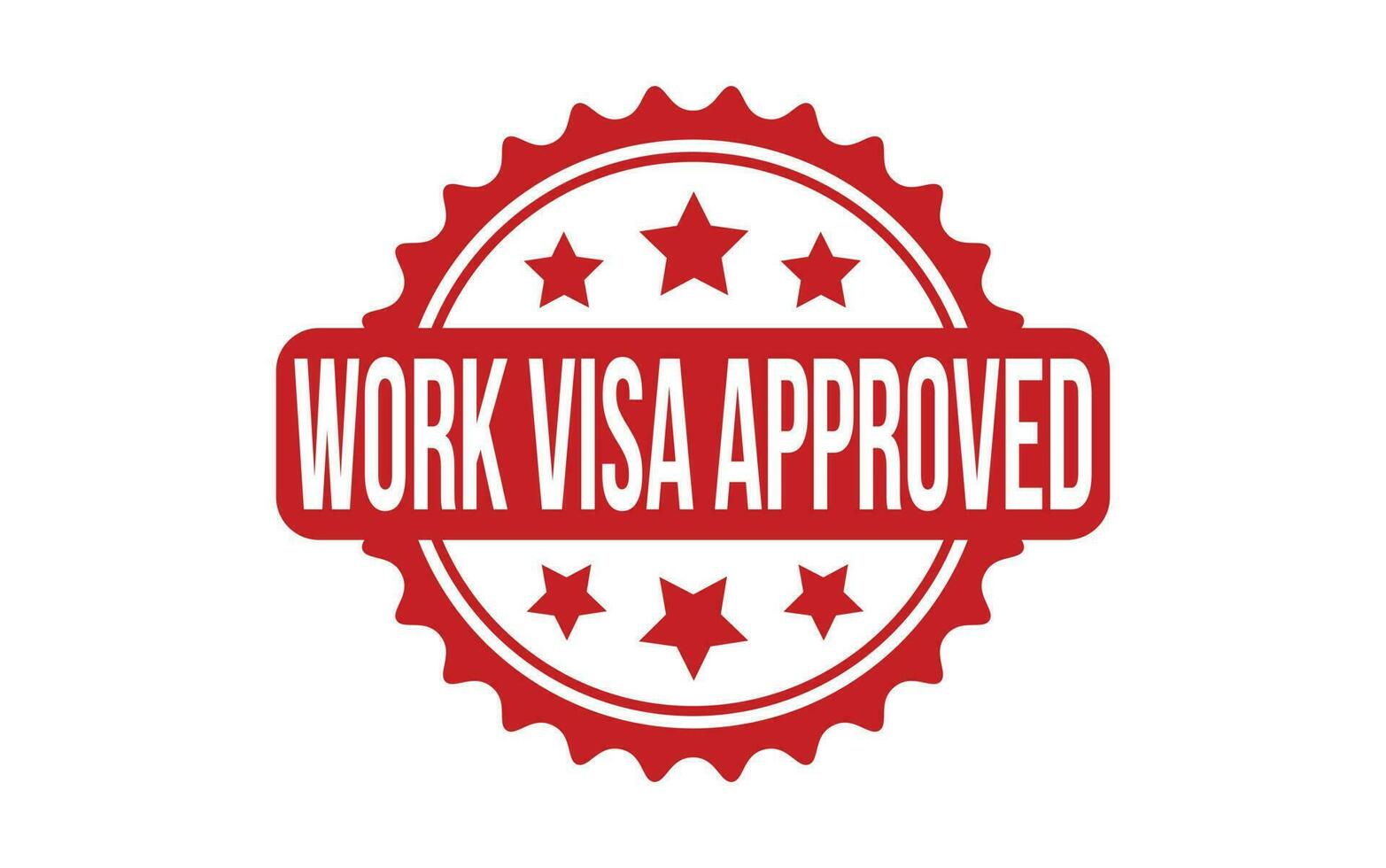 trabajo visa aprobado caucho grunge sello sello vector