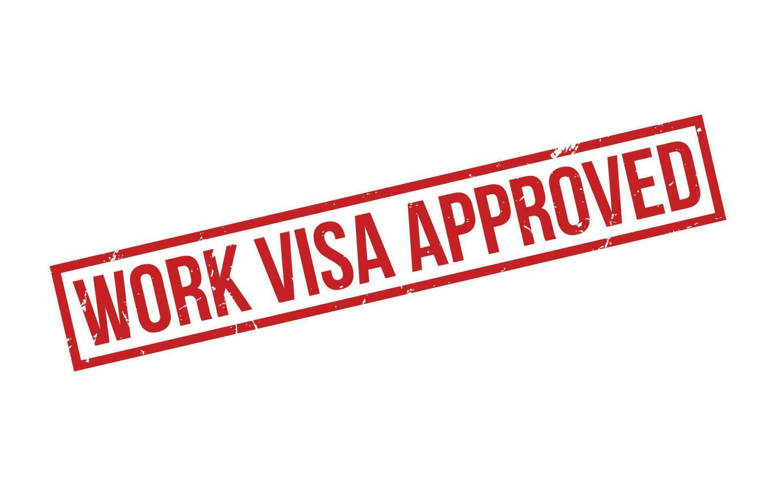 trabajo visa aprobado caucho sello sello vector