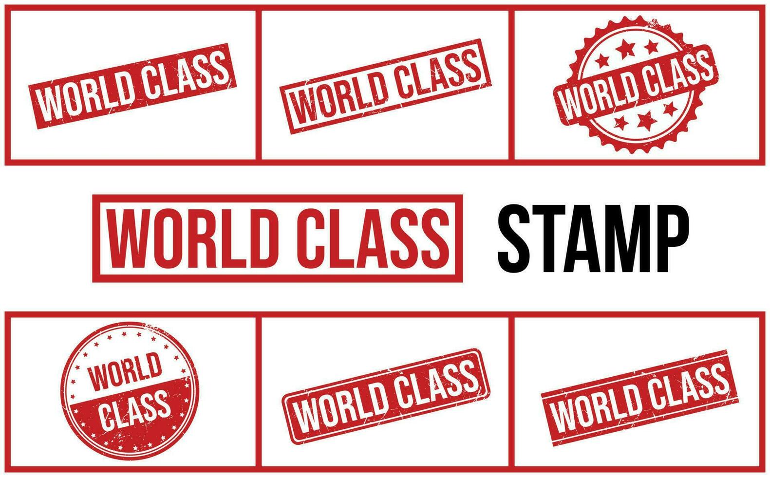 World Class Rubber Stamp Set Vector