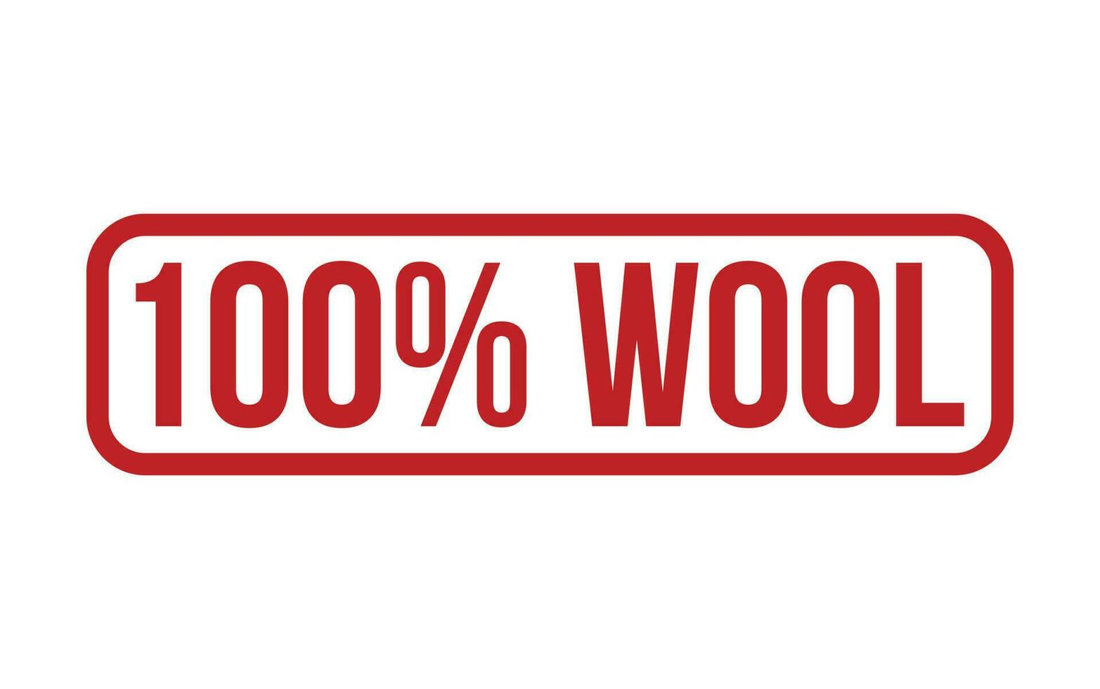 100 Percent Wool Rubber Stamp Seal Vector