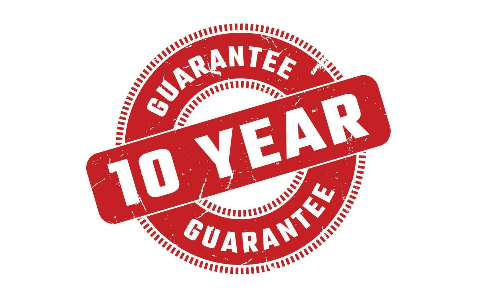 10 Year Guarantee Rubber Stamp vector