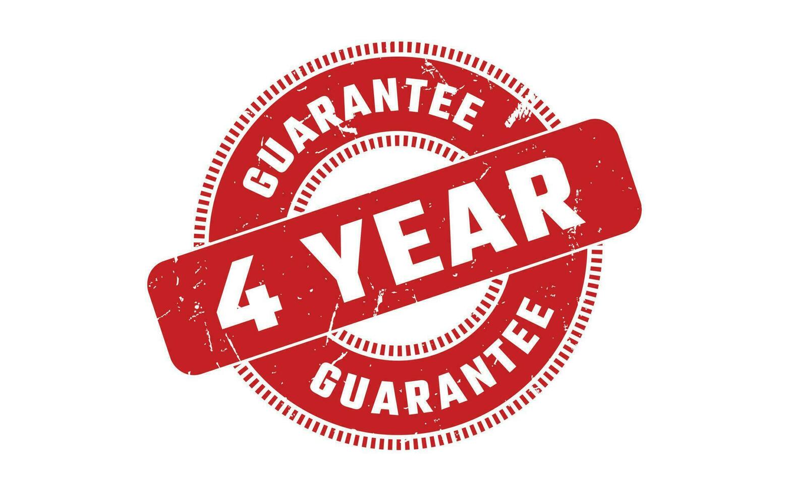 4 Year Guarantee Rubber Stamp vector