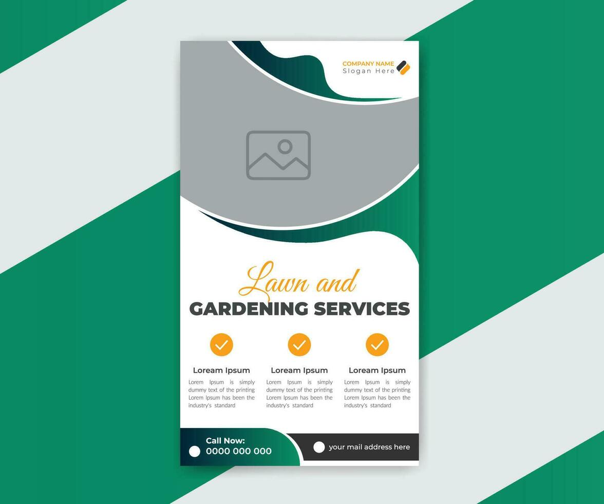 Lawn gardening social media post stories timeline banner design