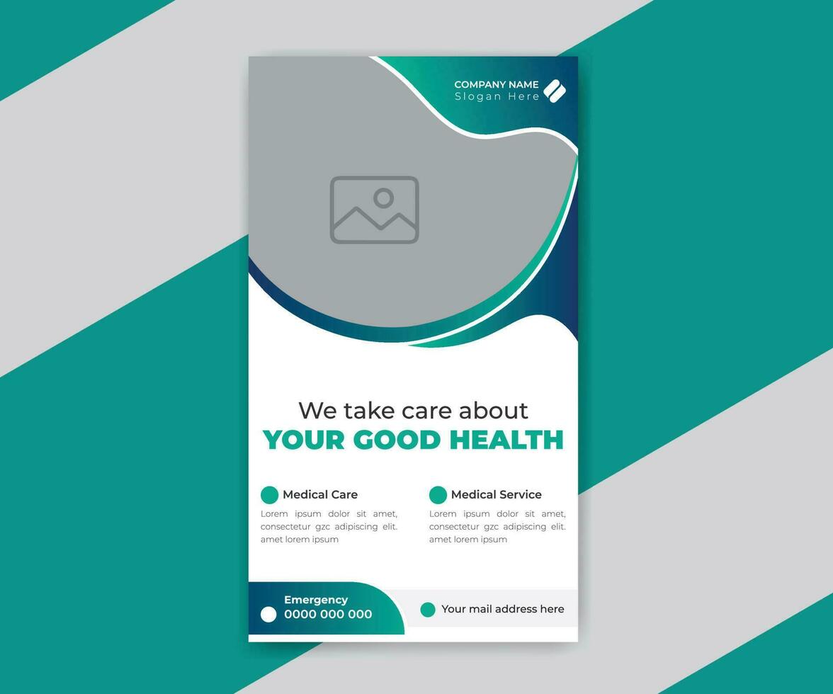 Medical social media stories design template vector