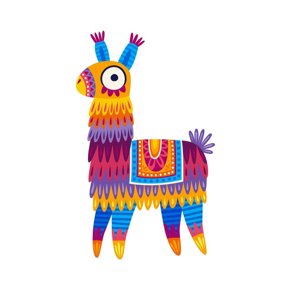 Cartoon llama alpaca, funny peruvian character vector