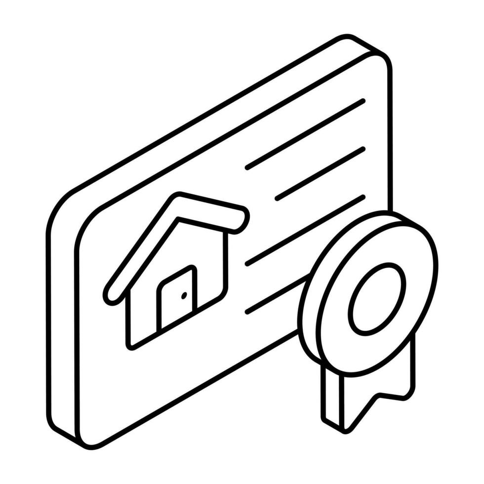 A unique design icon of property deed vector