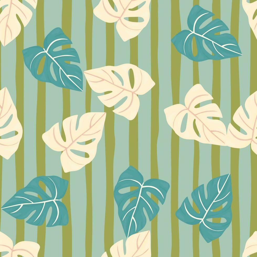 Botanical leaf wallpaper. Tropical pattern, palm leaves floral background. Abstract exotic plant seamless pattern. vector