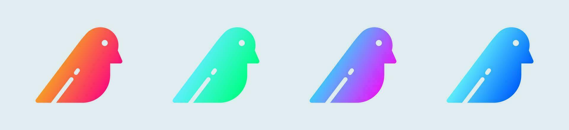 Bird solid icon in gradient colors. Wing signs vector illustration.