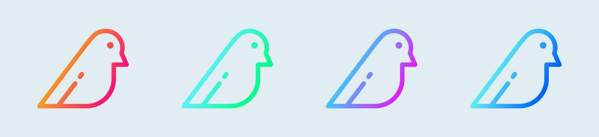 Bird line icon in gradient colors. Wing signs vector illustration.