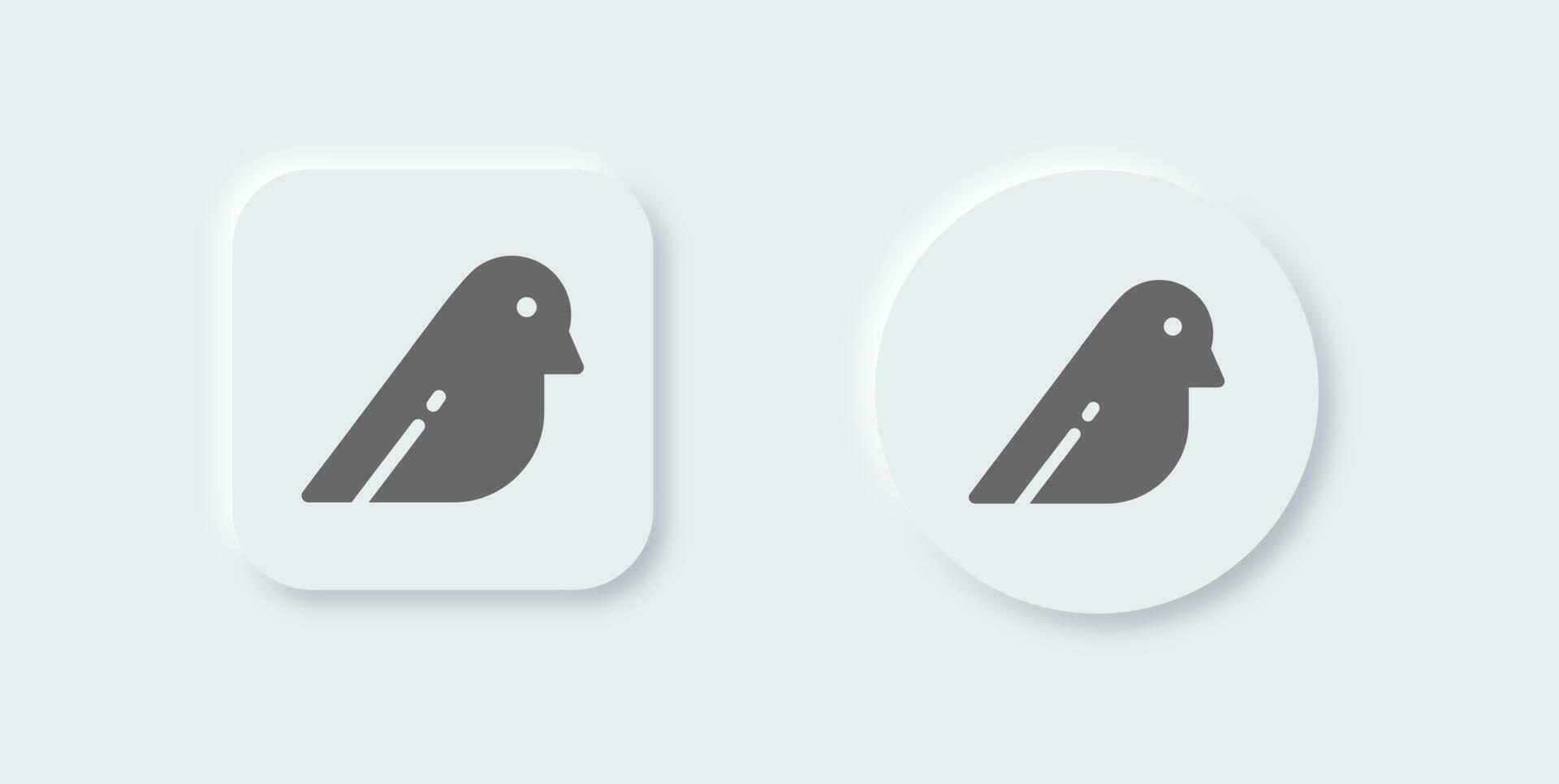 pájaro sólido icono en neomórfico diseño estilo. ala señales vector ilustración.