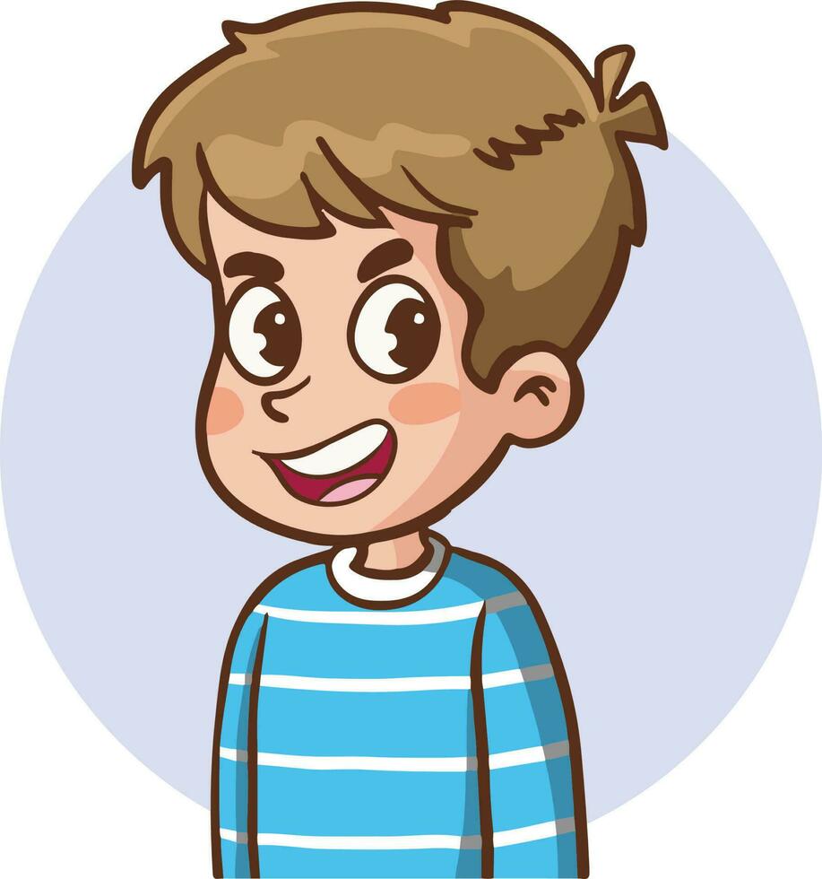 expresión niños retrato dibujos animados vector