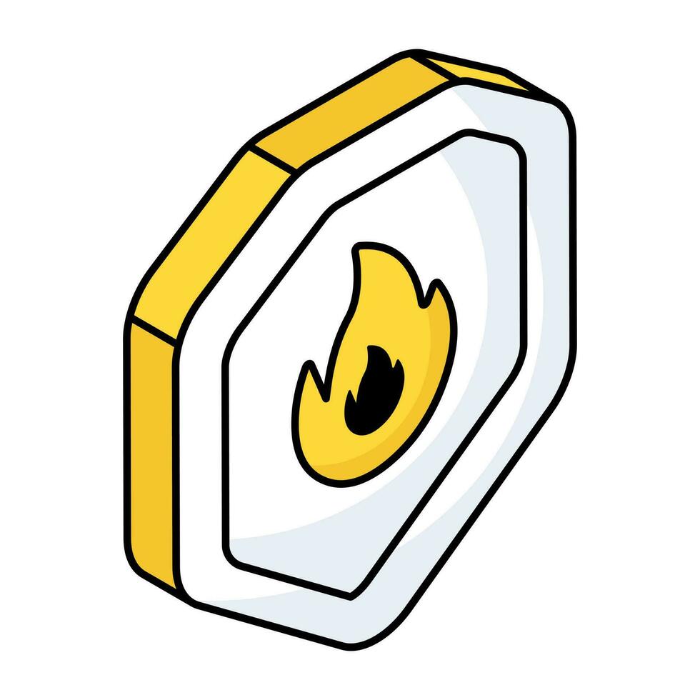 Fire security icon, editable vector