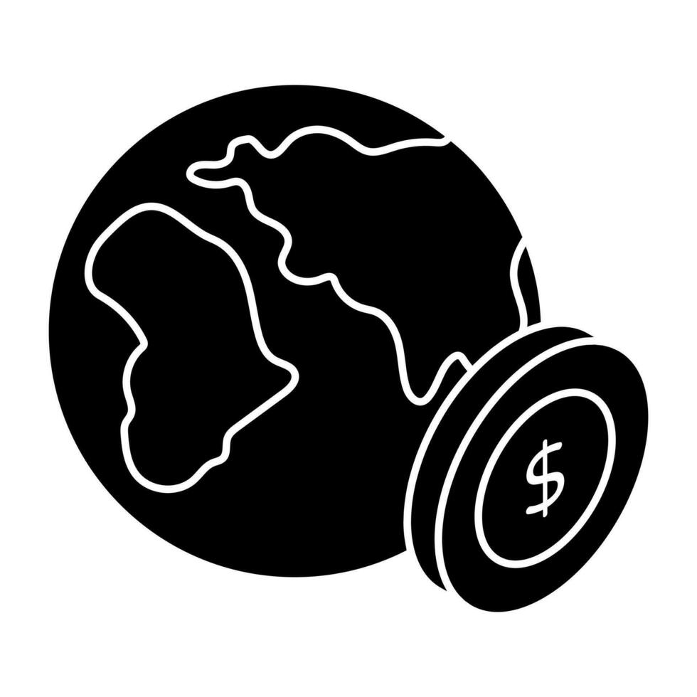 An editable design icon of global money Web vector