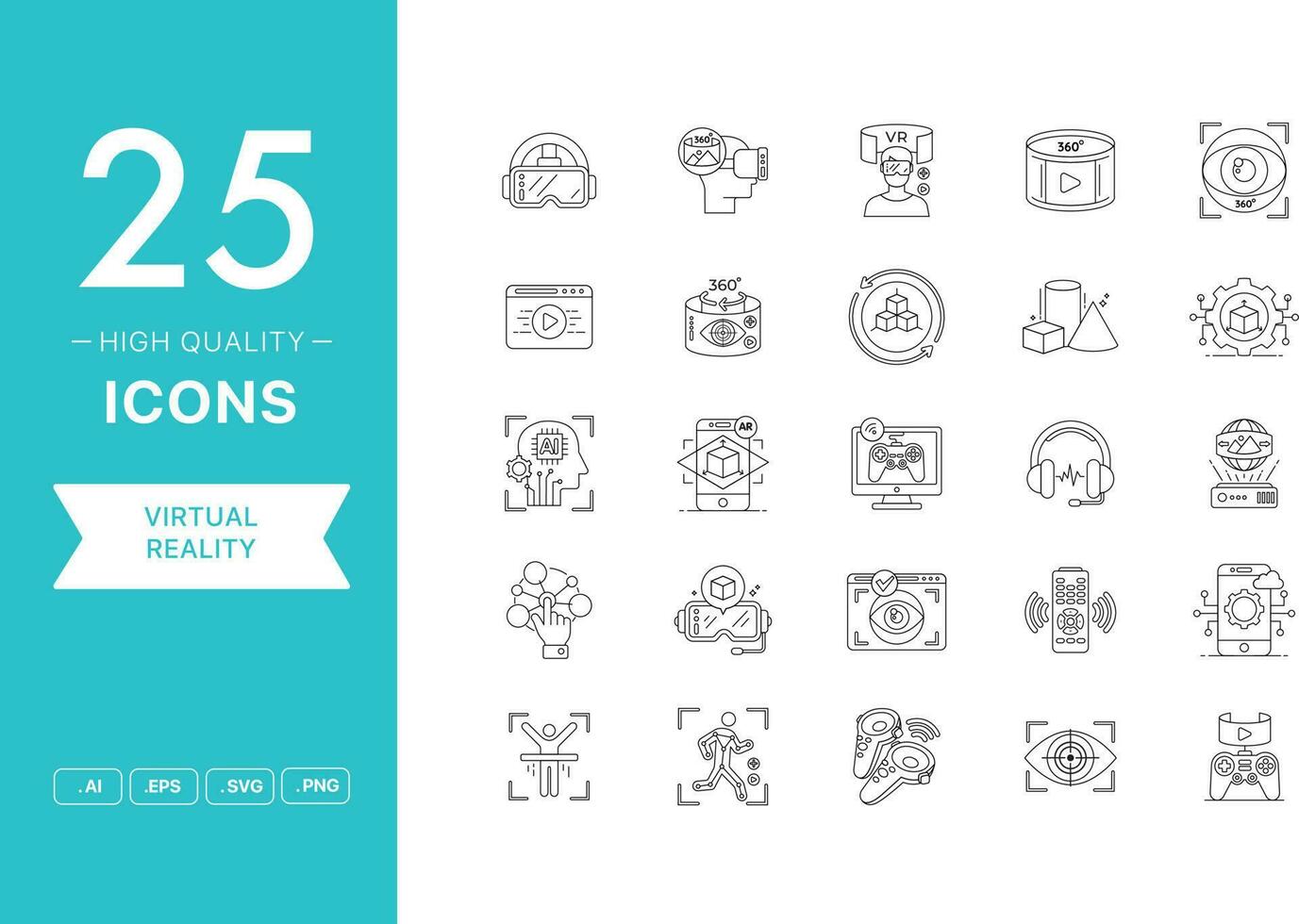 Vector set of Virtual Reality icons