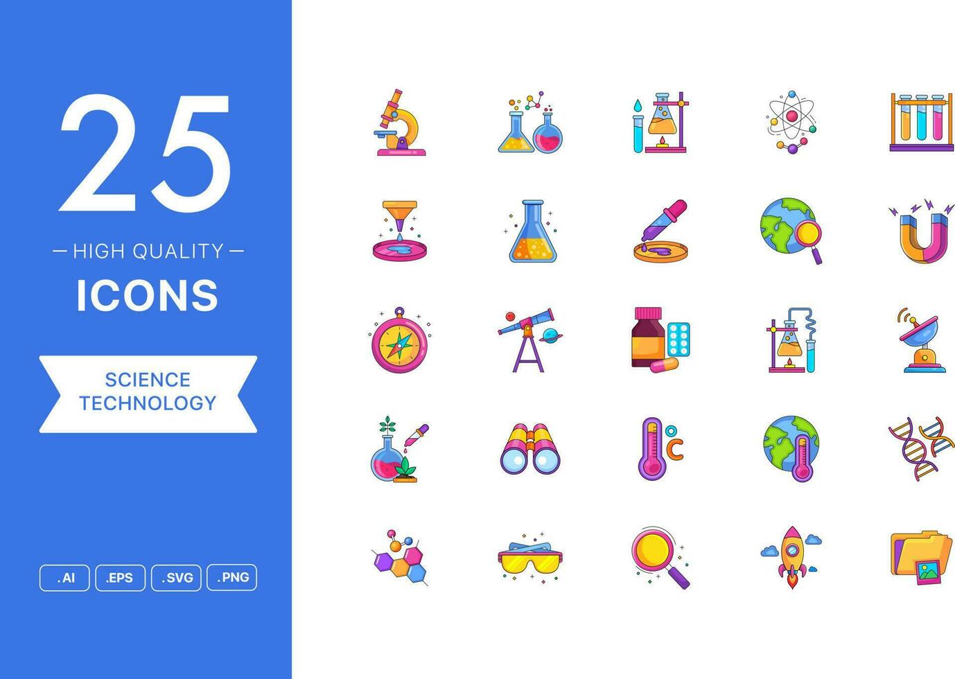 Vector set of Science icons