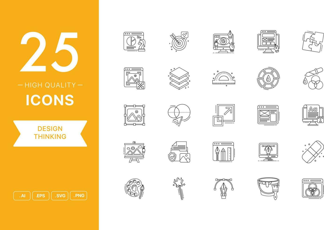 Vector set of Design Thinking icons