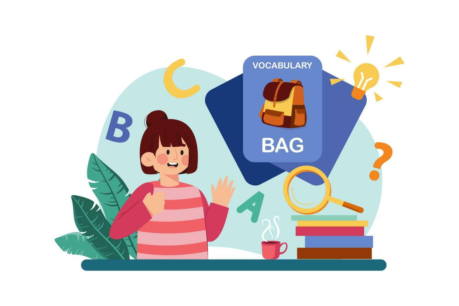 A Student Uses Flashcards To Memorize Vocabulary Words 23423639 Vector a-student-uses-flashcards-to-memorize-vocabulary-words-23423639-vector