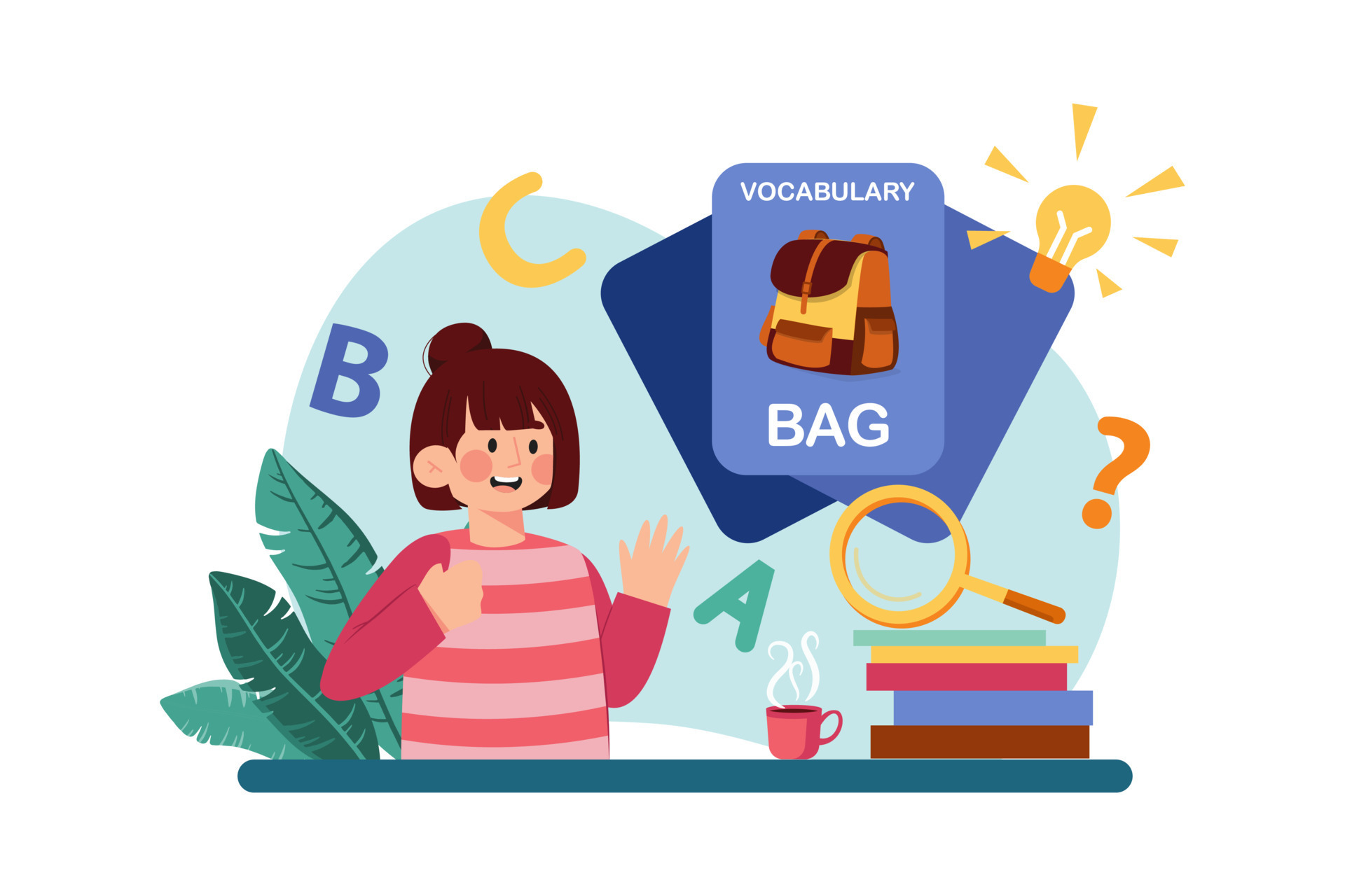A Student Uses Flashcards To Memorize Vocabulary Words 23423639 Vector a-student-uses-flashcards-to-memorize-vocabulary-words-23423639-vector