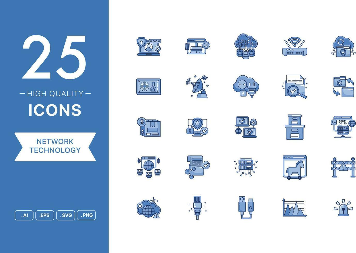 Vector set of Network Technology icons