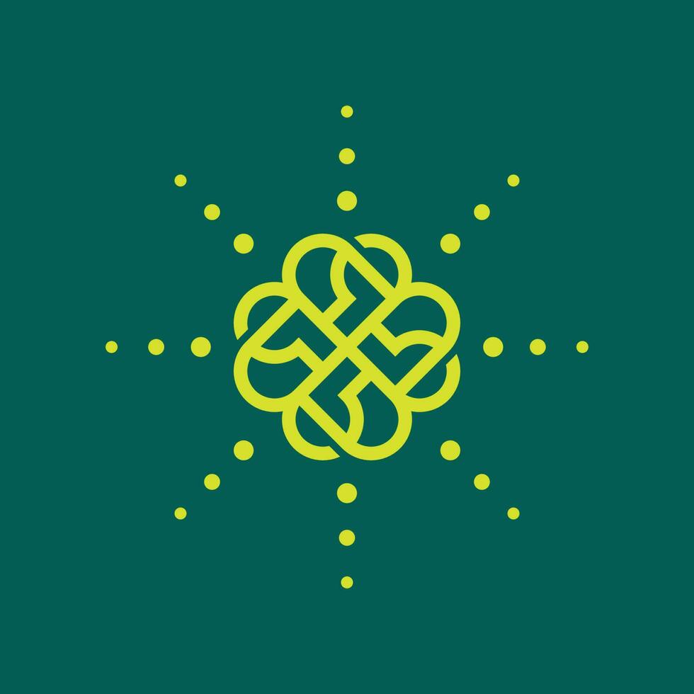 LEAF flower art logo vector