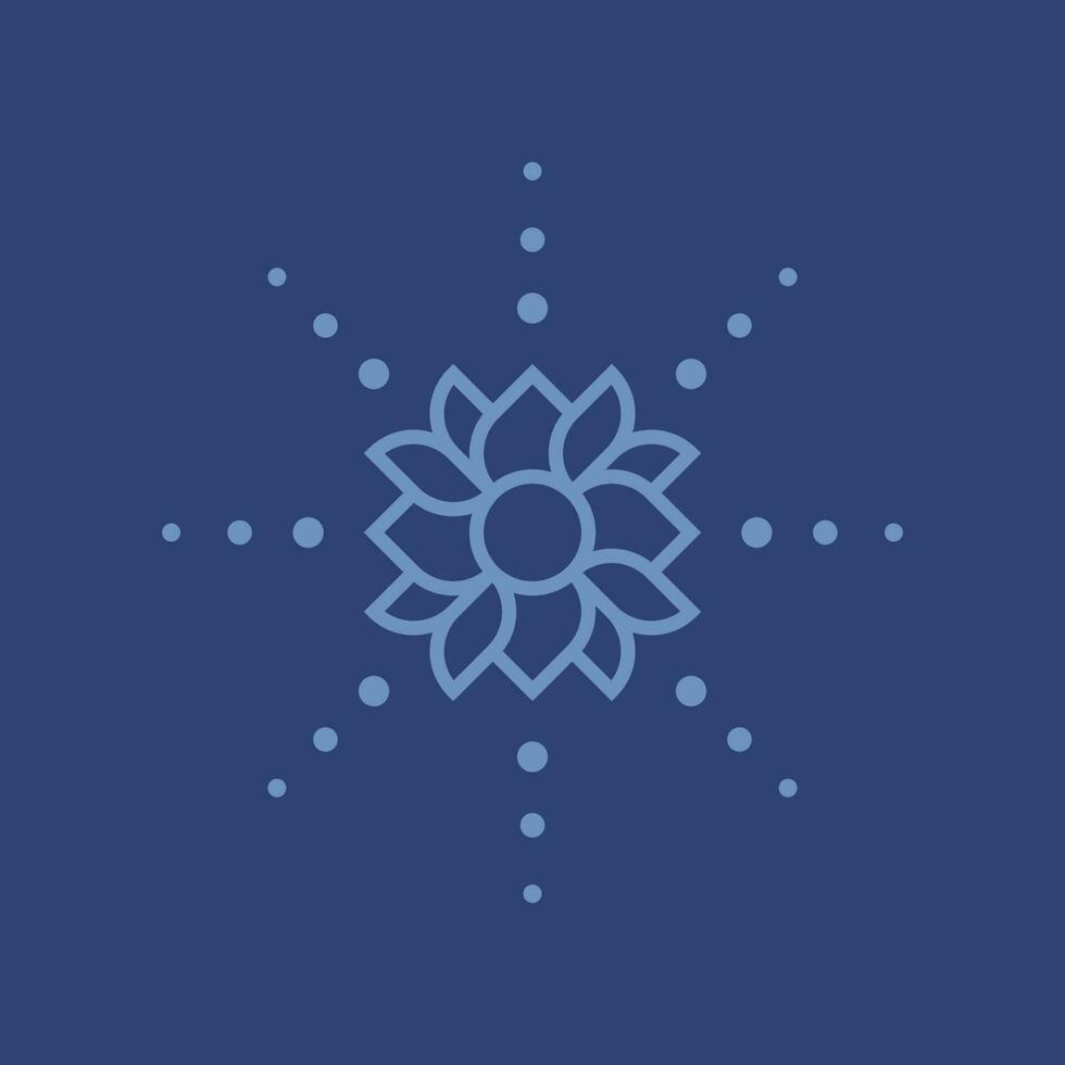 LEAF flower mandala logo icon vector