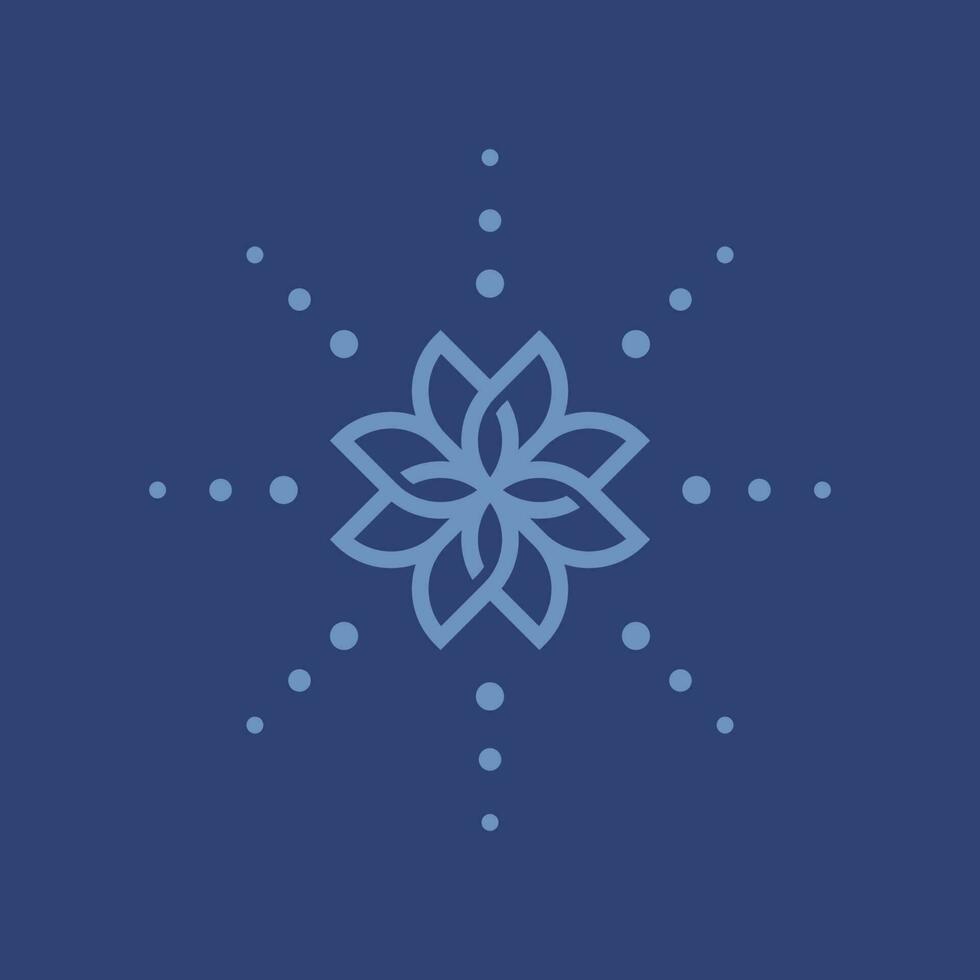 hoja flor mandala logo icono vector