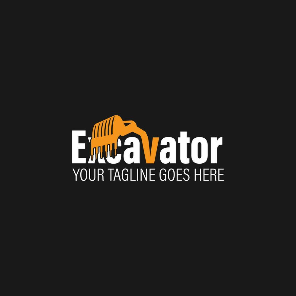 vector de logotipo de excavadora