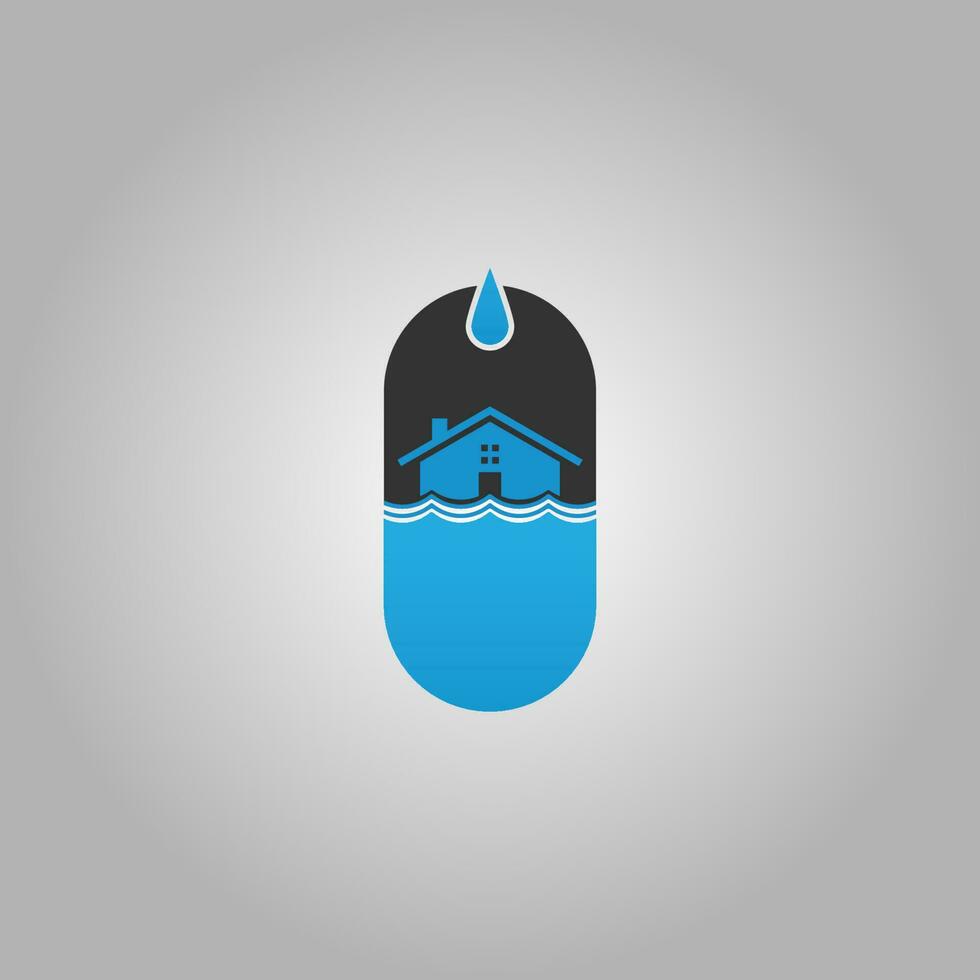 inundar icono logo vector