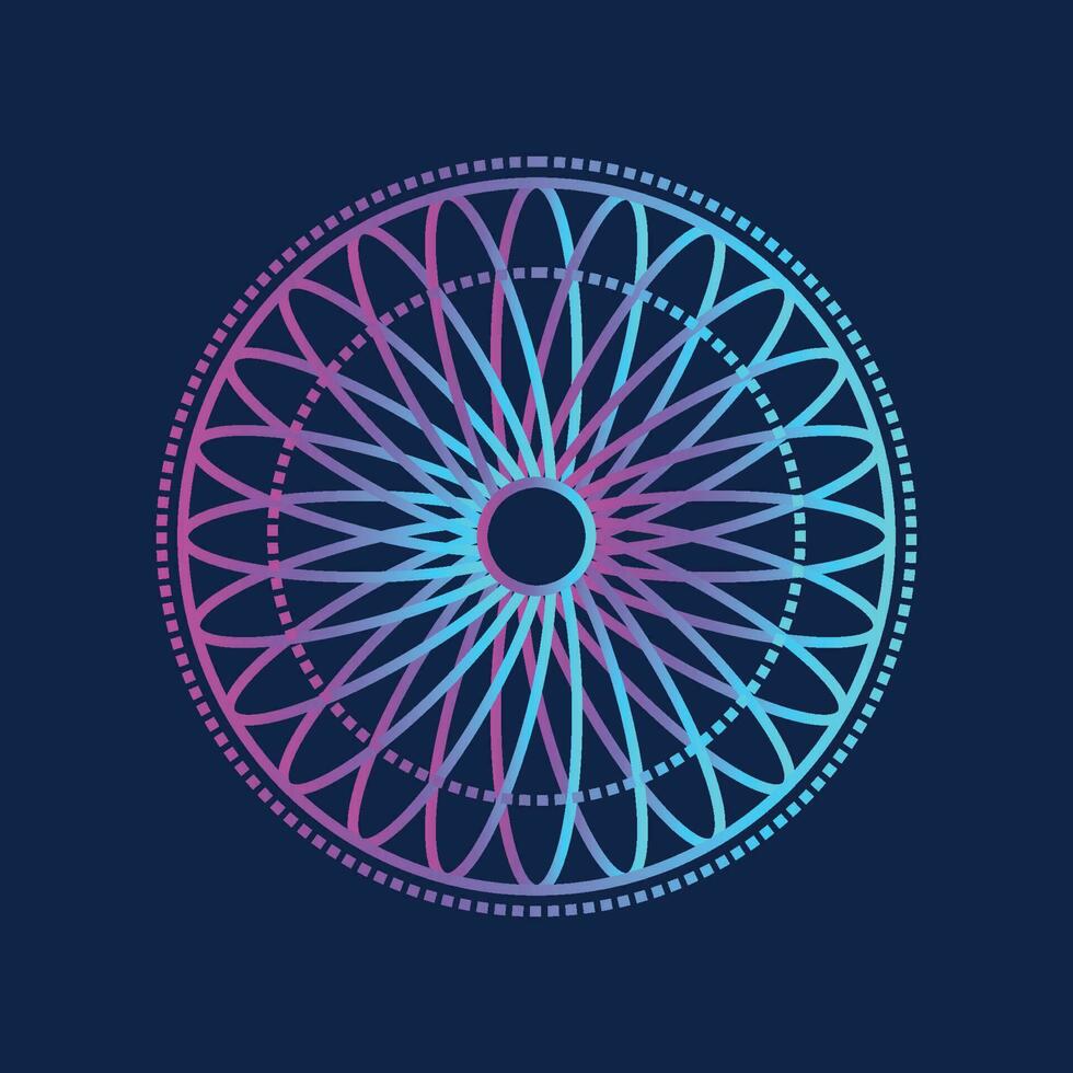 hoja flor mandala logo icono vector